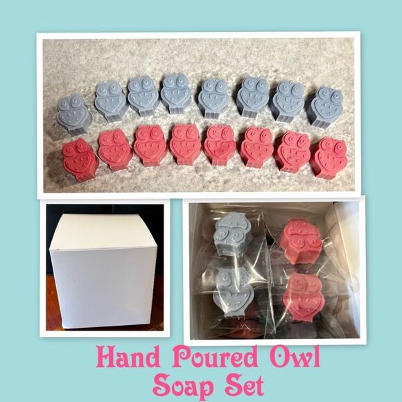 Hand Poured Owl Soap Set, Goats Milk Owl Soap - Picture 1 of 1
